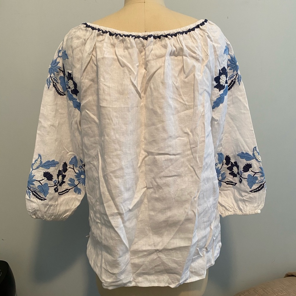 Embroidered Linen Top - Picture 4 of 4